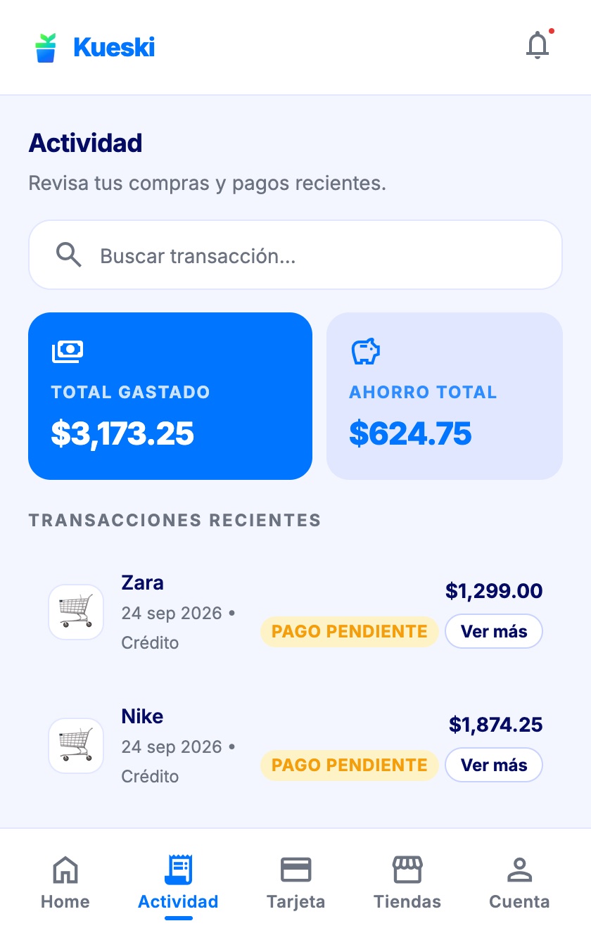 Purchases, pending payments and total saved